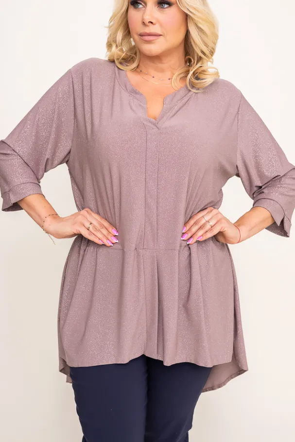 Kakaowa Bluzka brokatowa VERONI<Polski Discount