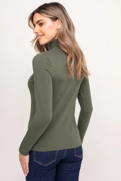 Khaki Bluzka z golfem LUZIO<Polski Discount