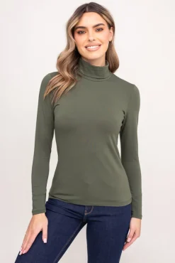 Khaki Bluzka z golfem LUZIO<Polski Discount