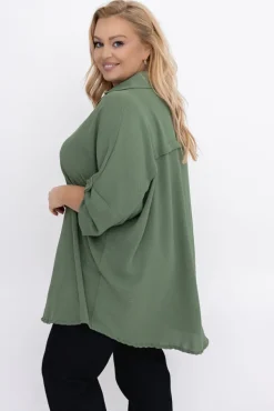 Khaki Koszula VISCO<Włoski Discount