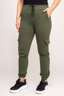 Khaki Spodnie bojówki LENVI<Włoski Hot
