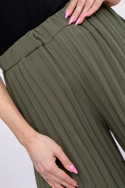 Khaki Spodnie plisowane DALGONA<Włoski Clearance