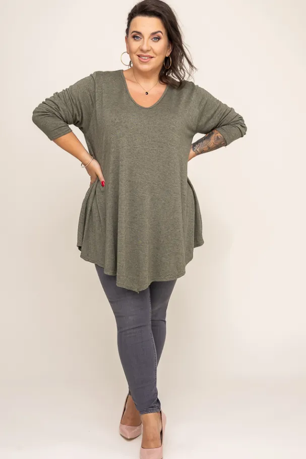 Khaki Sweter VERGEMO<Włoski Sale