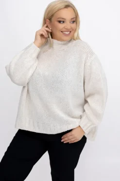 Śmietanowy Sweter ROMI<Włoski Hot