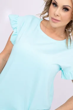 Miętowa Bluzka BELLO<Polski Best