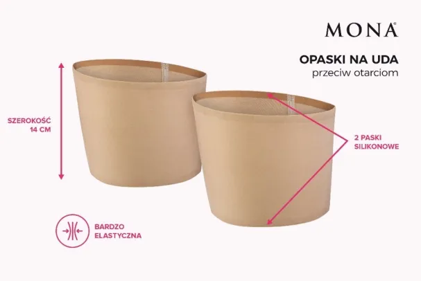 Opaski na uda przeciw otarciom SILKY CHAMPAGNE PEARL<Polski Best