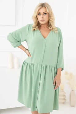 Pistacjowa Sukienka AMANTE<Polski New