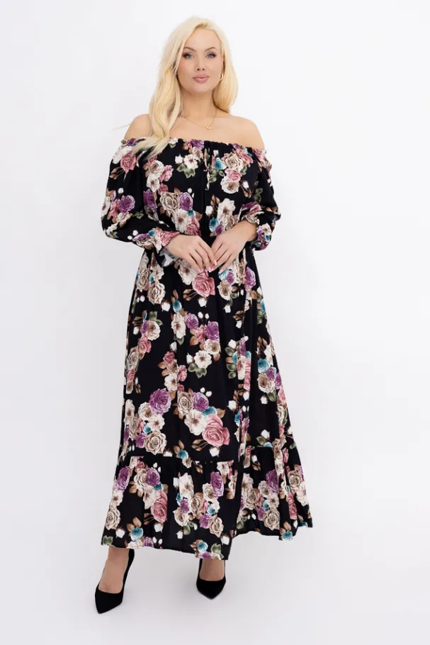 Sukienka maxi VERMI Wzór 46<Włoski Outlet